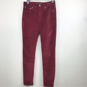 J. Crew 9” High Rise Faux Velvet Toothpick Jeans